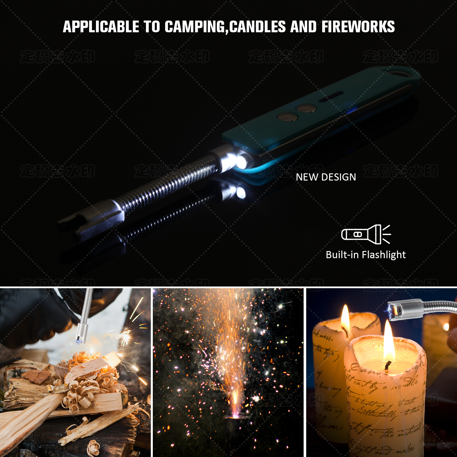Long Flexible Neck Electric Plasma Arc Lighter with Flashlight for for Candles Fireworks - Image 5