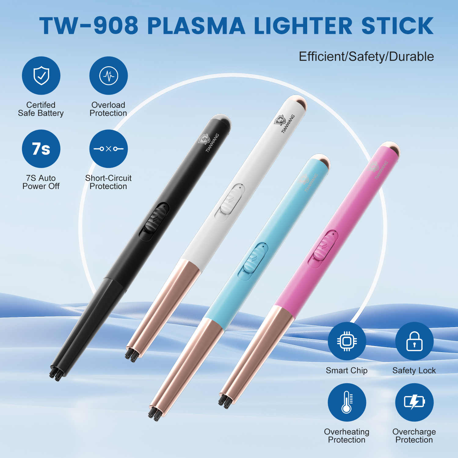 Windproof Flameless Dual Arc Plasma Lighter Rechargeable Lighters Butane Free Electric Candle Lighter - Image 6