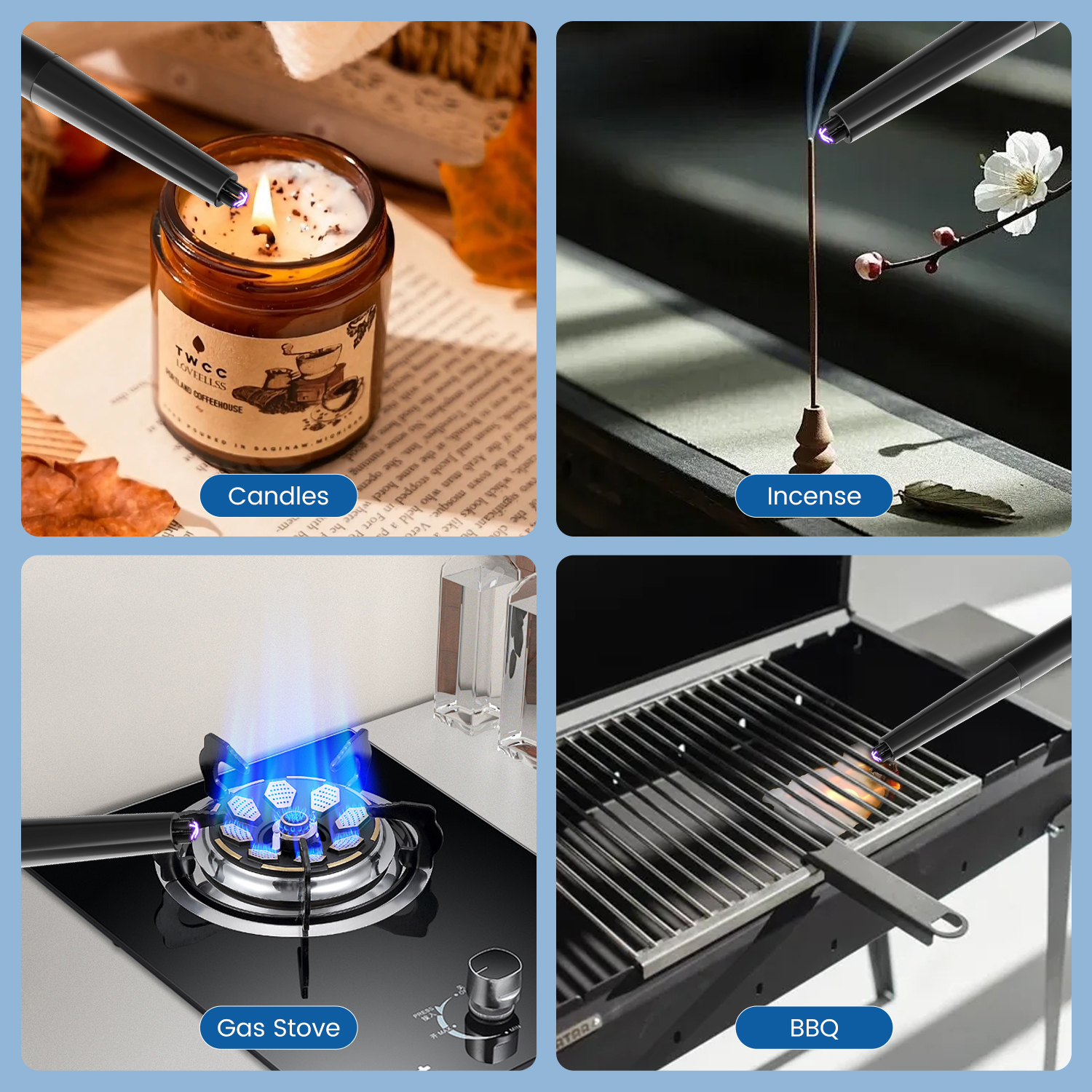 Windproof Flameless Dual Arc Plasma Lighter Rechargeable Lighters Butane Free Electric Candle Lighter - Image 7