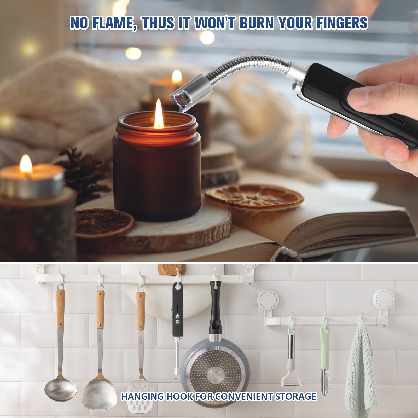 Long Flexible Neck Electric Plasma Arc Lighter with Flashlight for for Candles Fireworks - Image 13