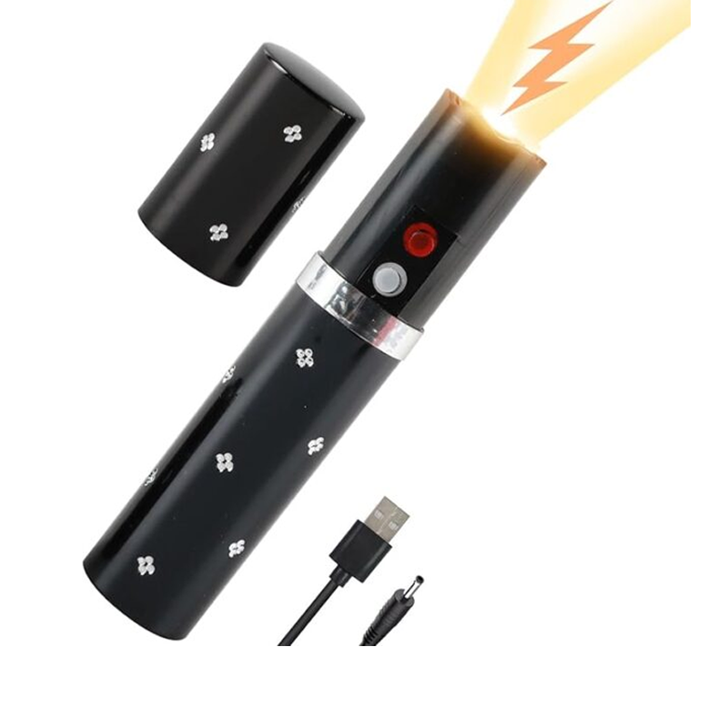 Micro Lipstick Portable Stun Gun with LED Flashlight Self-Defense Tool for Women - Image 2