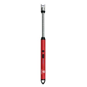 USB Rechargeable Safety Arc Windproof Long Lighter with Hanging Hook& 360° Flexible Neck for Candle Aromatherapy Home(Red)