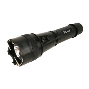Heavy Duty Metal Rechargeable Stun Gun with LED Tactical Flashlight
