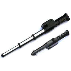 High Power Expandable Stun Gun Baton with LED Flashlight